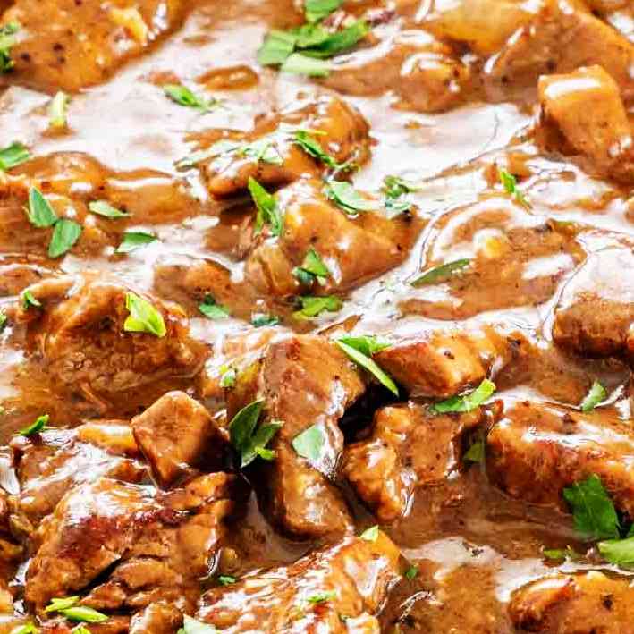 Savor the delightful fusion of flavors with Beef Ginger Gravy, featuring succulent beef, aromatic ginger, and a harmonious blend of spices for a mouthwatering and satisfying culinary adventure